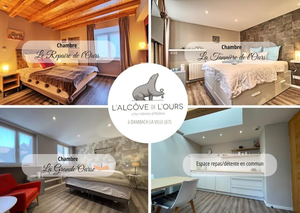 La Taniere De L'Ours - L'Alcove De L'Ours - Chambre Cosy 2 Pers Dambach Exteriör bild
